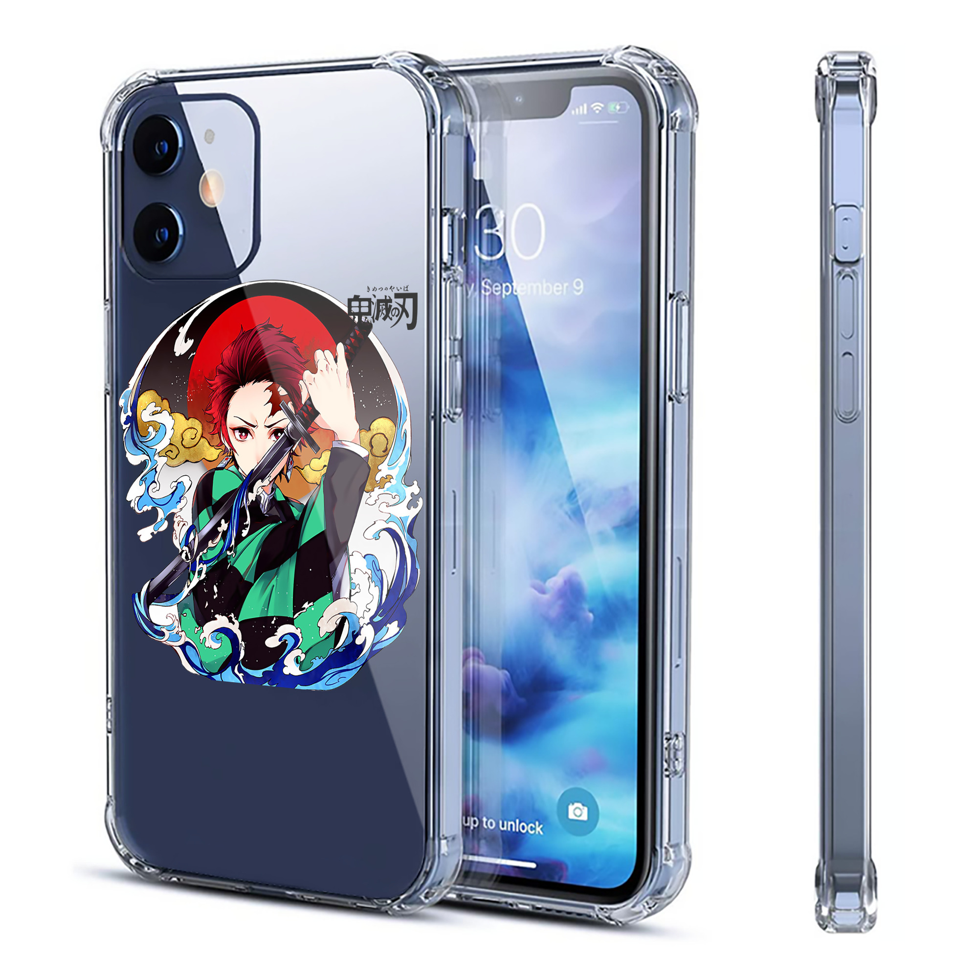 （画像用） 鬼滅の刃 竈門 炭治郎／かまど たんじろう Kamado Tanjirou 【iPhone 12シリーズ対応】透明スマホケース（クリアソフトケース）
